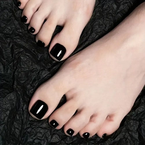 Press On Toe Nails Black