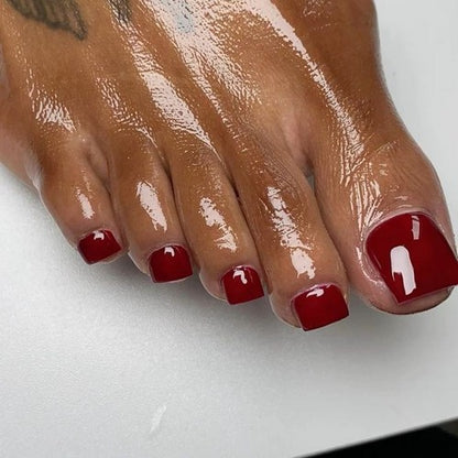 Press On Toe Nails in Burgundy