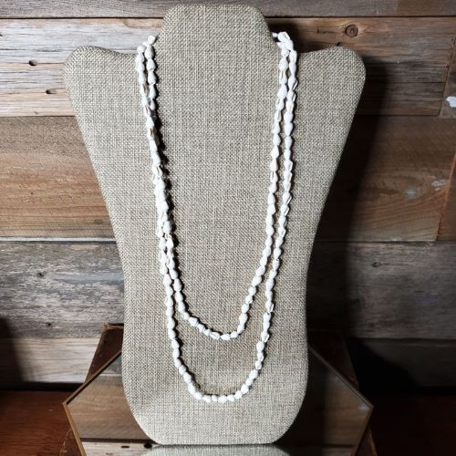 Long Natural Shell Necklace White