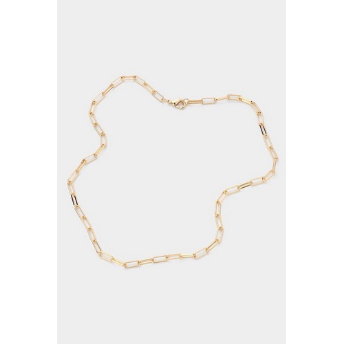 MN1730 Gold Dipped Brass Metal Chain Link Necklace Gold