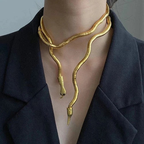 Twisted Snake Choker in Gold