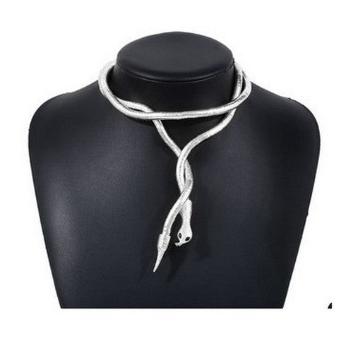 Twisted Snake Choker in Silver