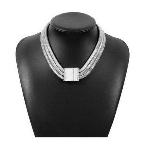 N11699 Triple Chain Statement Necklace