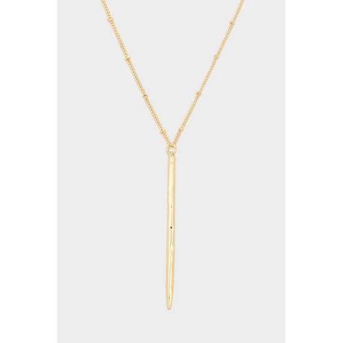 MN4731 Metal Bar Pendant Necklace in Gold