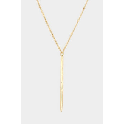 MN4731 Metal Bar Pendant Necklace in Gold