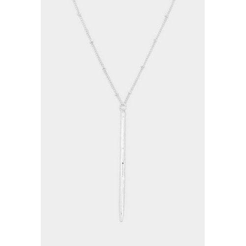 MN4731 Metal Bar Pendant Necklace in Silver