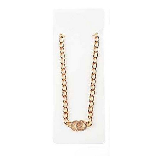 PKN1835 OO Rhinestone Cuban Necklace in Gold