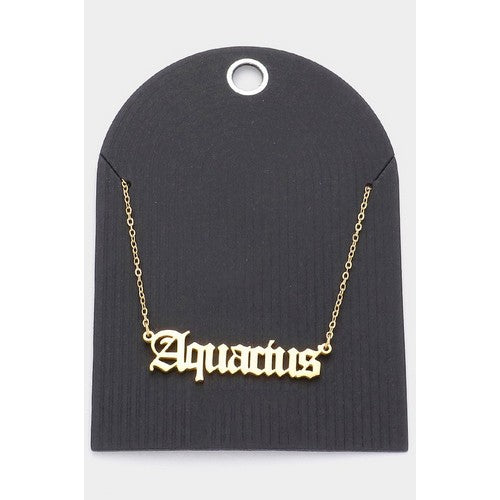 Stainless Steel Zodiac Sign Gold Necklace