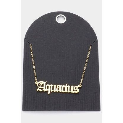 Stainless Steel Zodiac Sign Gold Necklace