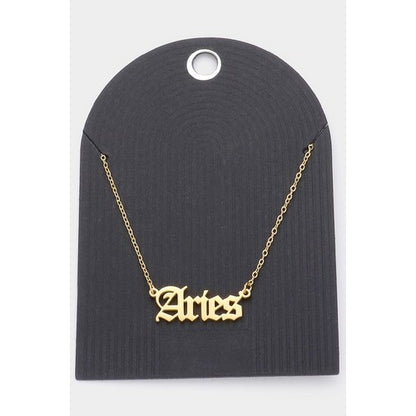 Stainless Steel Zodiac Sign Gold Necklace