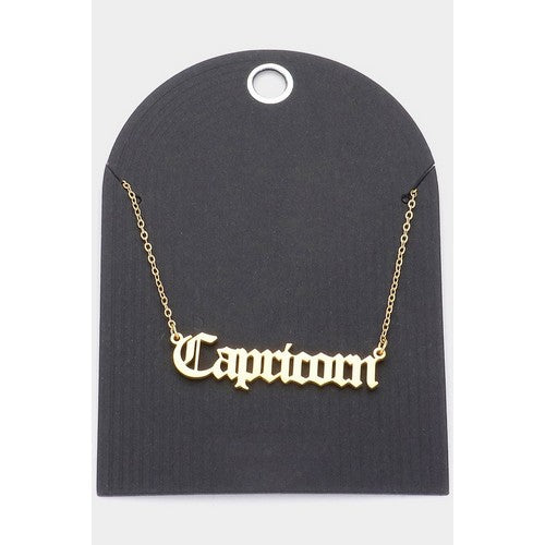 Stainless Steel Zodiac Sign Gold Necklace