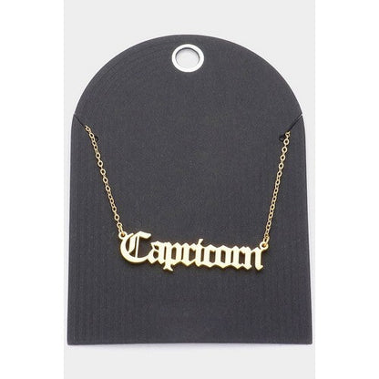 Stainless Steel Zodiac Sign Gold Necklace