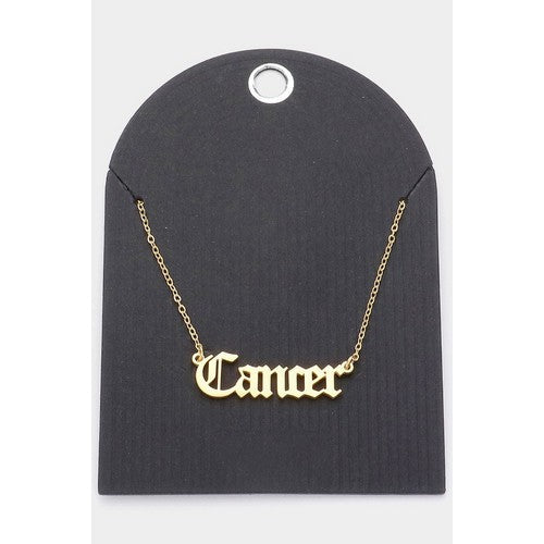 Stainless Steel Zodiac Sign Gold Necklace
