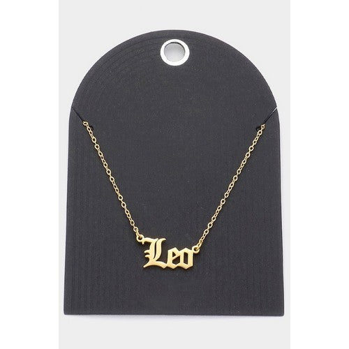 Stainless Steel Zodiac Sign Gold Necklace