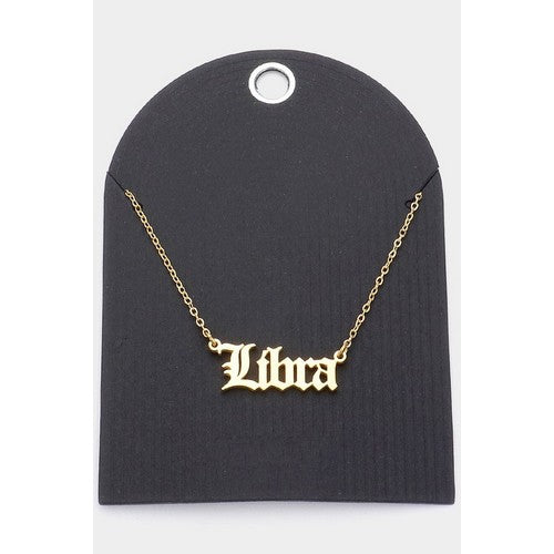 Stainless Steel Zodiac Sign Gold Necklace