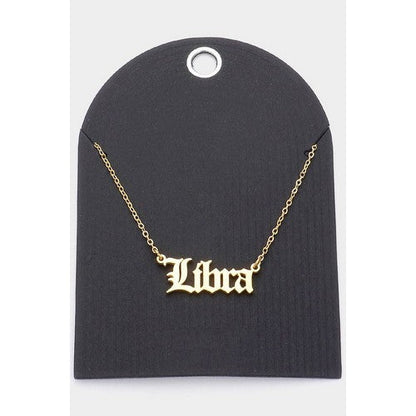 Stainless Steel Zodiac Sign Gold Necklace