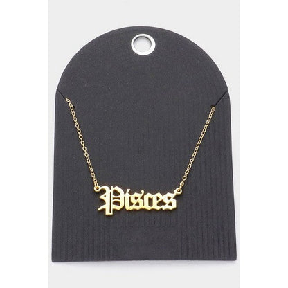 Stainless Steel Zodiac Sign Gold Necklace