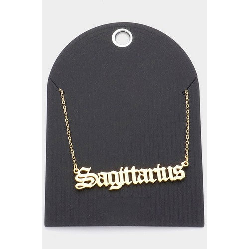 Stainless Steel Zodiac Sign Gold Necklace
