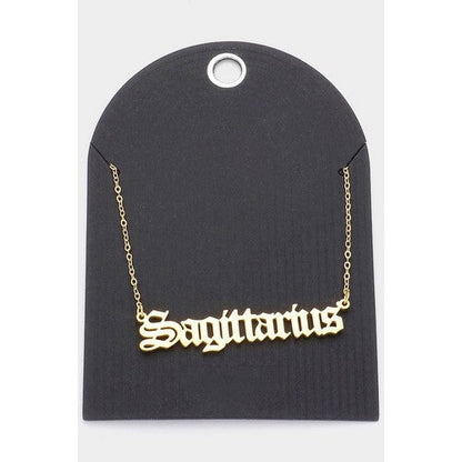 Stainless Steel Zodiac Sign Gold Necklace