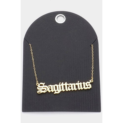 Stainless Steel Zodiac Sign Gold Necklace
