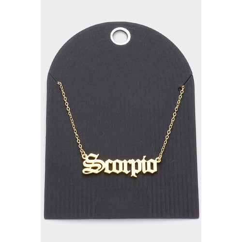 Stainless Steel Zodiac Sign Gold Necklace