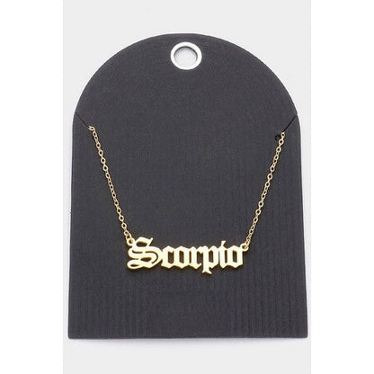 Stainless Steel Zodiac Sign Gold Necklace