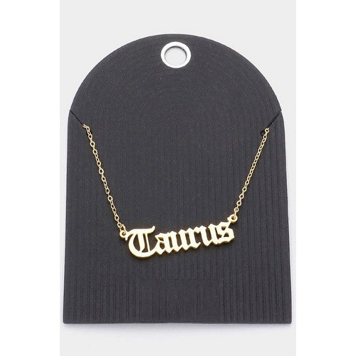 Stainless Steel Zodiac Sign Gold Necklace