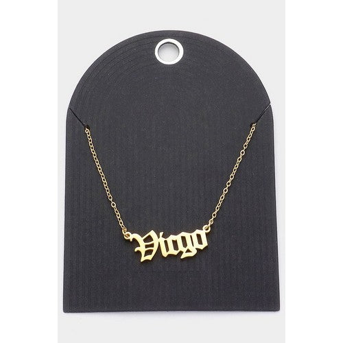 Stainless Steel Zodiac Sign Gold Necklace