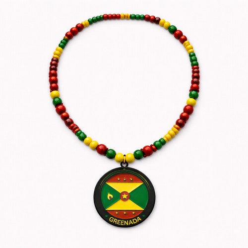 Flag Pendant Beaded Necklace