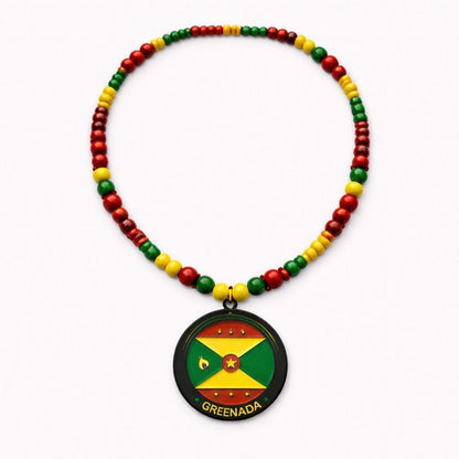Flag Pendant Beaded Necklace