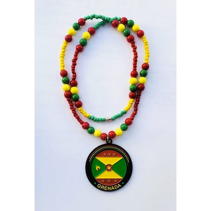 Flag Pendant Beaded Necklace