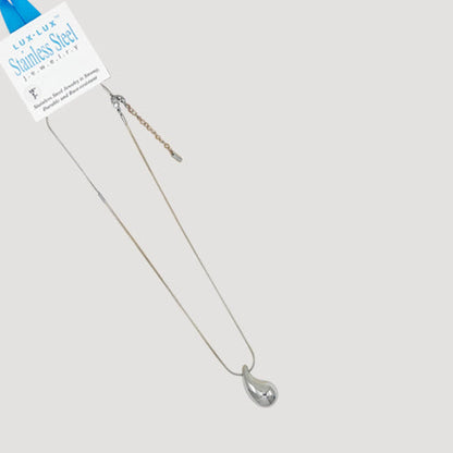 Lux Lux Stainless Steel Waterdrop Necklace in Silver