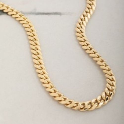 Lux Lux Stainless Steel 7mm Cuban Chain Necklace in 18K Gold Dip