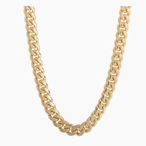 Lux Lux Stainless Steel 7mm Cuban Chain Necklace in 18K Gold Dip