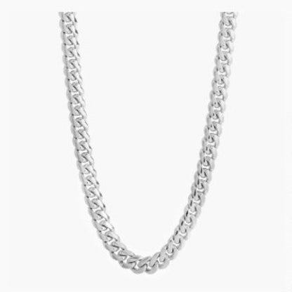 Lux Lux Stainless Steel 7mm Cuban Chain Necklace in Silver
