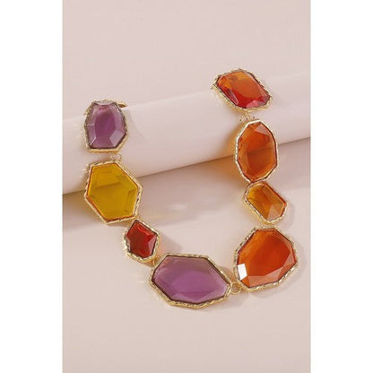 Natural Shape Resin Necklace in Multicolour