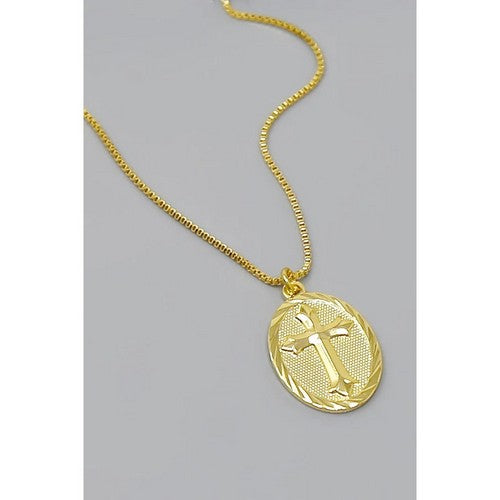 129059 Cross Pendant 18K Gold-Filled Chain
