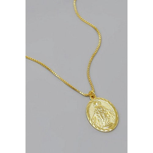 129058 Our Lady Pendant 18K Gold-Filled Chain