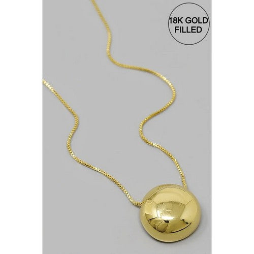 129818 Dome Pendant 18K Gold-Filled Necklace