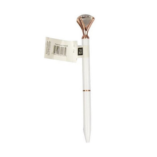 STA2448 Diamond Top Gem Stone Pen in White