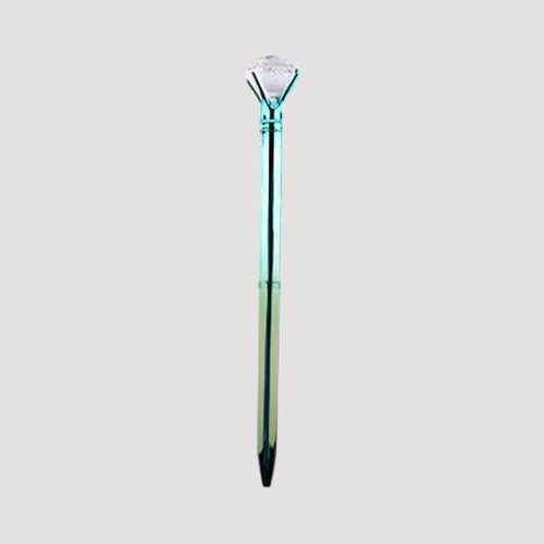 Diamond Top Gem Stone Iridescent Pen in Green