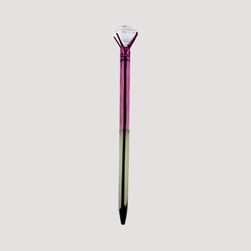 Diamond Top Gem Stone Iridescent Pen in Red