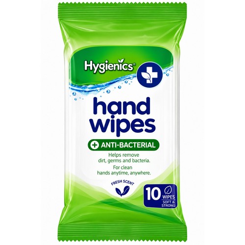 HY1006 Hygienics Anti-Bacterial Fresh Scent Hand Wipes 10pk