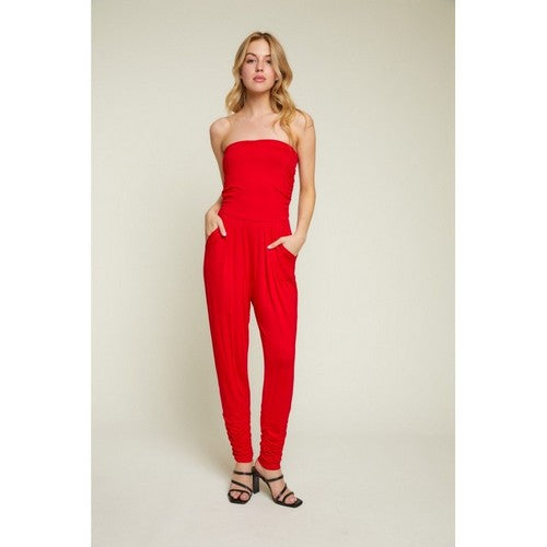 RX0010 Tube Jumpsuit in Red
