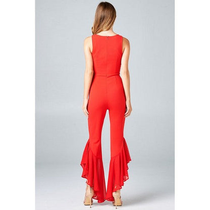 Gjelina Ruffle Jumpsuit in Red