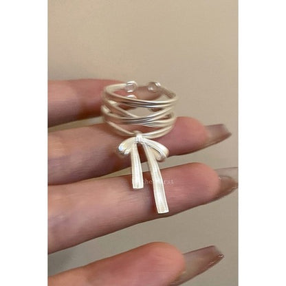 Bow Ribbon Ring in White