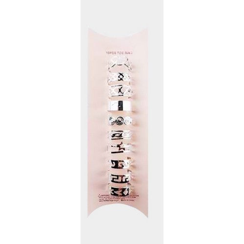 PKTR021 Set of 10 Toe Ring in Silver