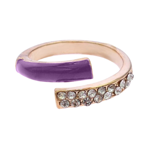 RRN-0553R Rhinestone Colour Block Ring  in Purple