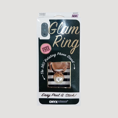 Onyx Glam Ring 360° Rotating Phone Stand in Gold Pearl