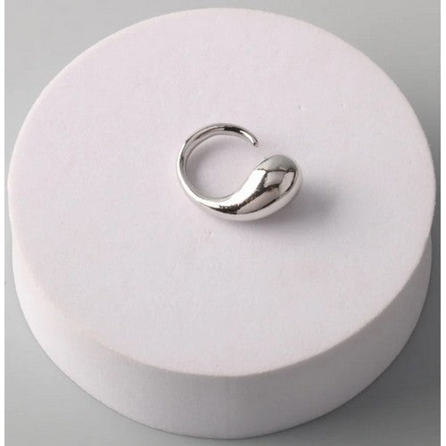 RN11565GS Metal Teardrop Wrap Ring in Silver